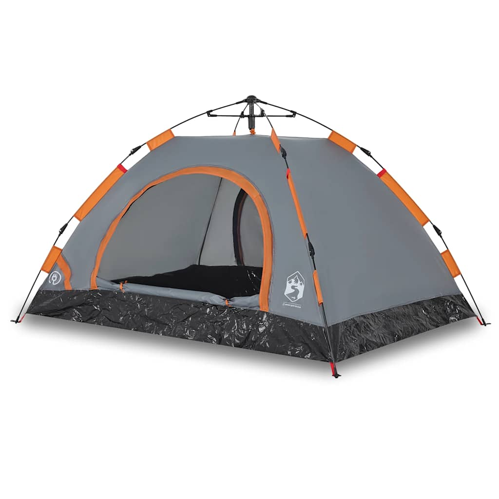 Vidaxl Tent 4 Person Fast Release Grey and Orange