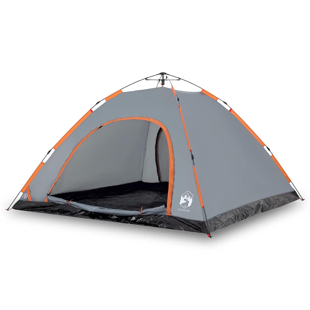 Vidaxl Tent de 5 personas Liberación rápida de gris y naranja