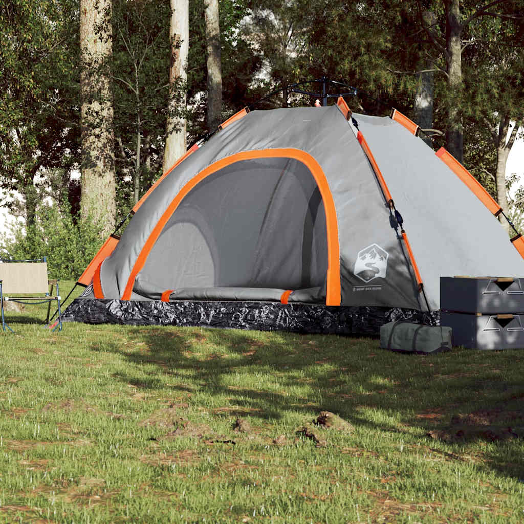 Vidaxl Tent à 5 personnes Sortie rapide Gray et Orange