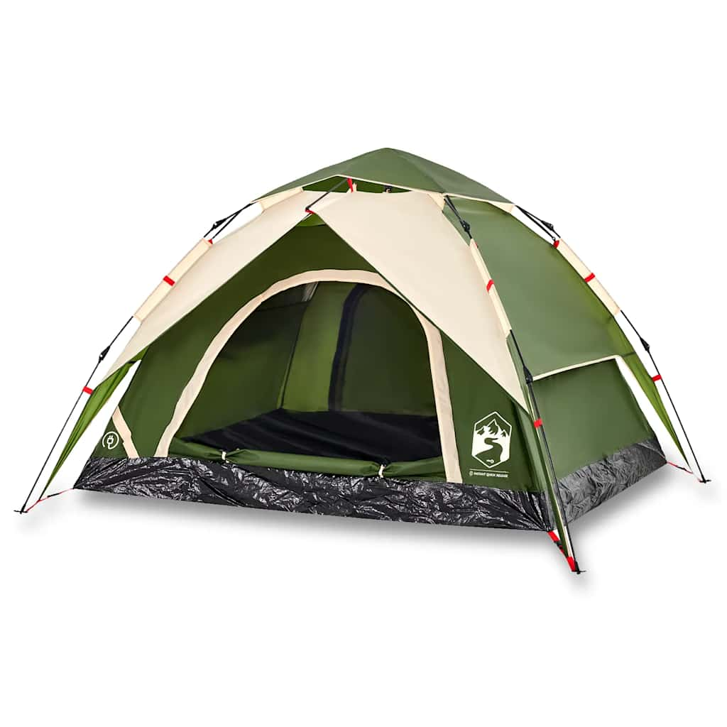 Vidaxl Dome Stan 3-Person Fast Release Green