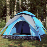 Vidaxl Dome Tent de 3 personas Liberación rápida Azul