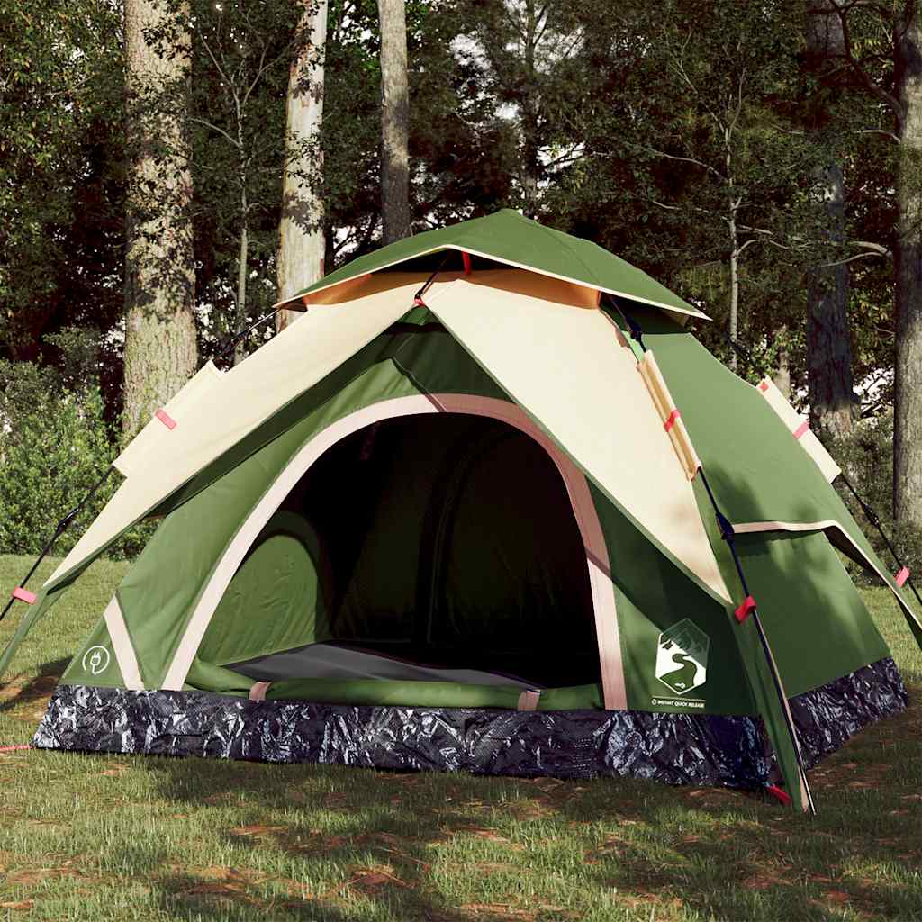 Vidaxl Dome Tent 4-Person Fast Release Green