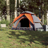 Vidaxl Dome Tent de 5 personas Liberación rápida de gris y naranja