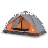 Vidaxl Dome Zelt 2-Person Fast Release Grey und Orange