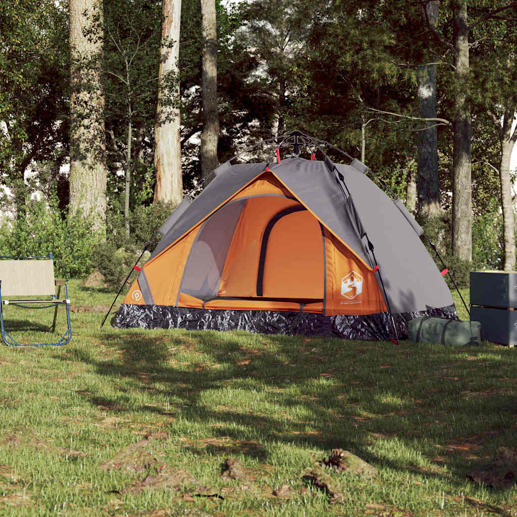 Vidaxl Dome Tent 2-osobowy szybki wydawanie Grey i Orange