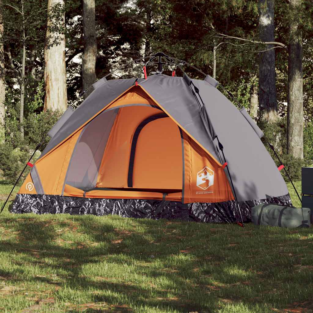 Vidaxl Dome Tent 2 Personne Fast Release Grey and Orange