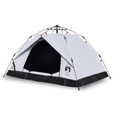 Vidaxl dome tente 2 personnes Fast Release Blackout tissu blanc