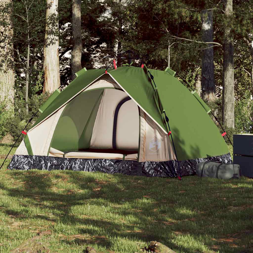 Vidaxl Dome Tent 3-Person Fast Release Green