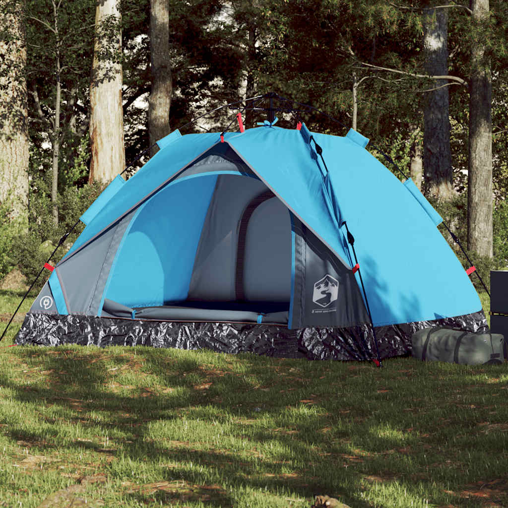 Vidaxl Dome Tent 3-Person Fast Release Blue