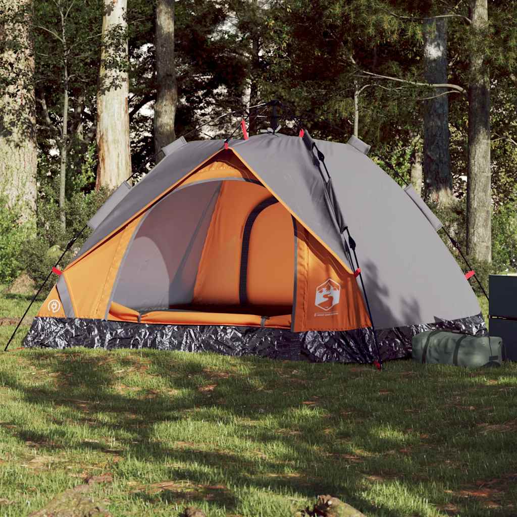 VidaXL Dome tent 3-person fast release gray and orange