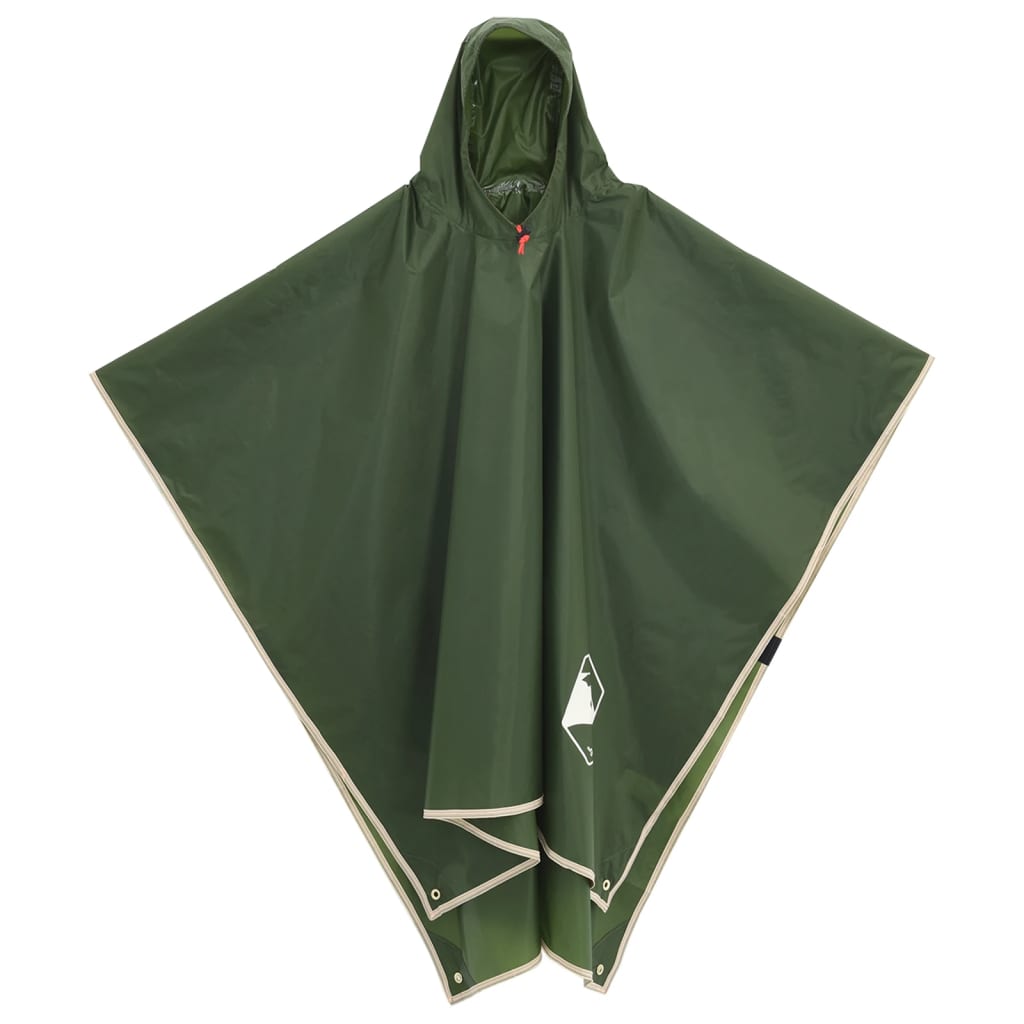 Vidaxl Rain Poncho med Hood 2-i-1 Design 223x145 cm grön