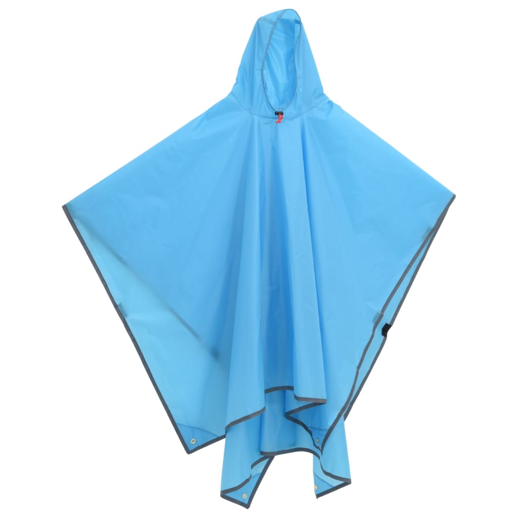 Vidaxl rain poncho with hood 2-in-1 design 223x145 cm blue