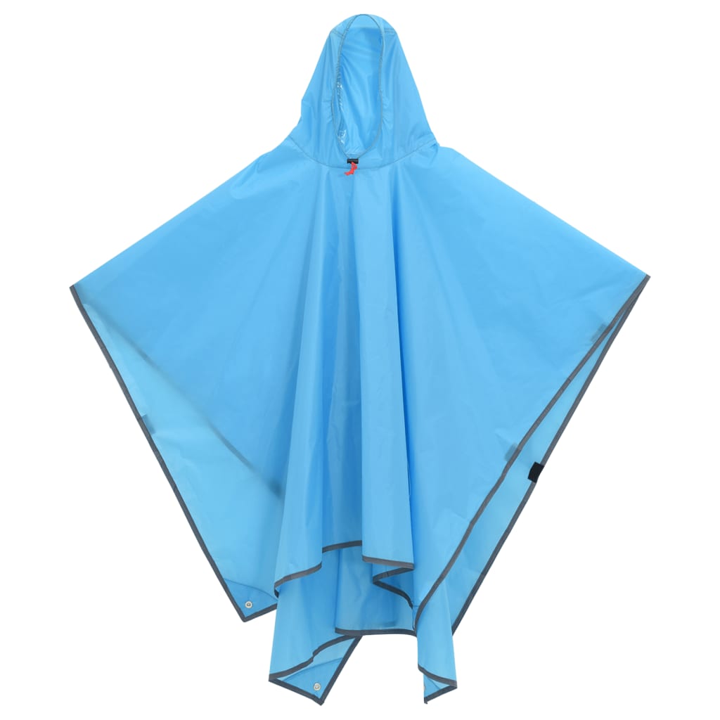 Vidaxl rain poncho with hood 2-in-1 design 223x145 cm blue