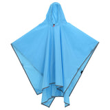 Vidaxl Plun Poncho avec capuche 2-en-1 Design 223x145 cm bleu