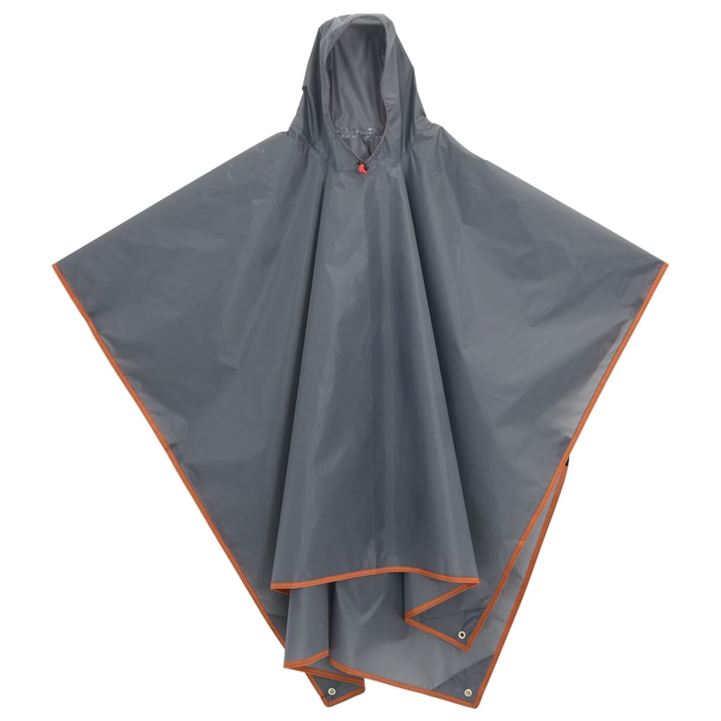 Vidaxl Rain Poncho med huva 2-i-1-design 223x145 cm grå orange