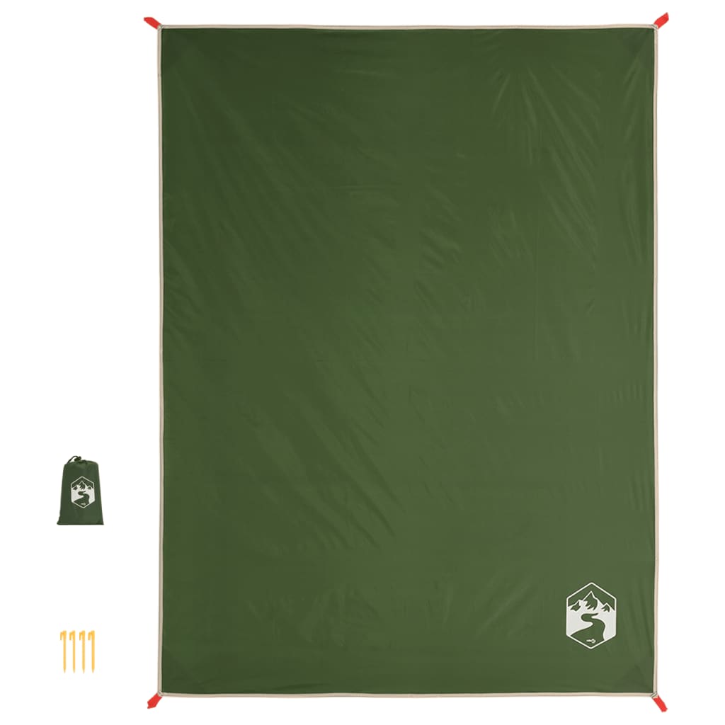 Tapis de pique-nique Vidaxl avec chevilles 205x155 cm vert