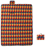 Vidaxl picnic rug foldable checkered 200x150 cm velvet multi -colored