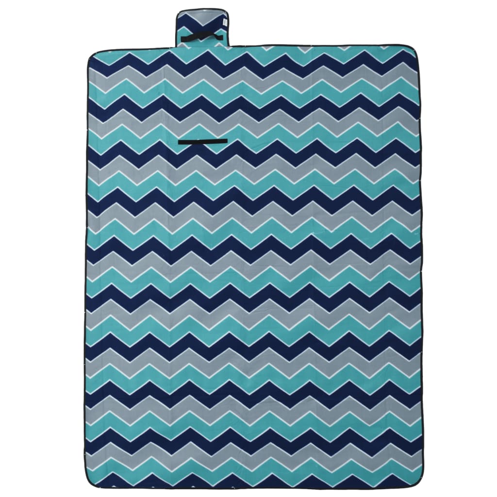 Vidaxl Picnic Rapnic Waves pliable 200x150 cm Bleu en velours