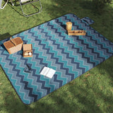 Vidaxl picnic rug foldable waves 200x150 cm velvet blue