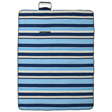 Vidaxl Picnic Rapnich Roldable Striped 200x150 cm Velvet Blue blanc