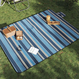 VidaXL Picknickdecke faltbar gestreift 200x150 cm samtblau weiß