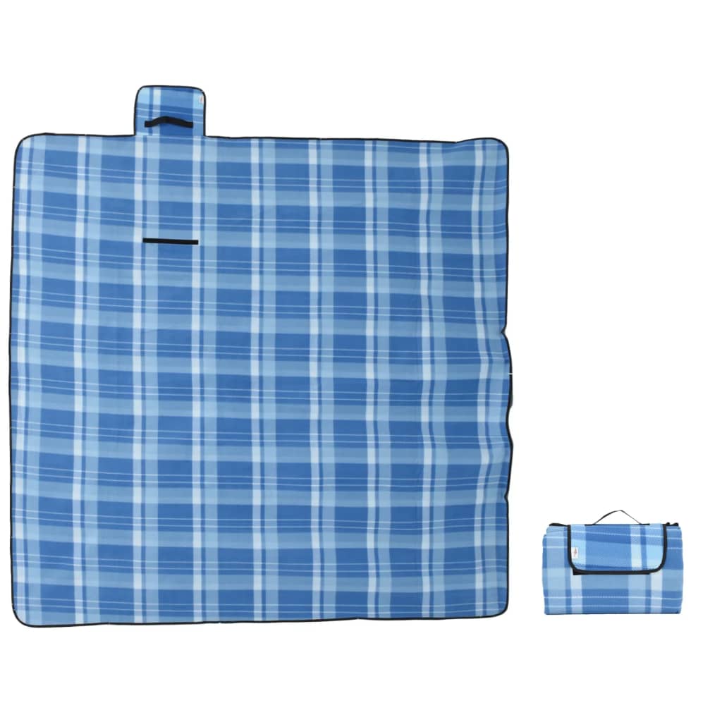 Vidaxl Picnic Rapnic pliable Velable 200x200 cm Bleu en velours