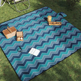 Vidaxl picnic rug foldable waves 200x200 cm velvet blue