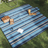 Vidaxl Picnic Alfombra plegable Rayas plegables 200x200 cm Velvet Blue White