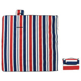 VidaXL Picknickdecke faltbar Streifen 200x200 cm Samt blau rot