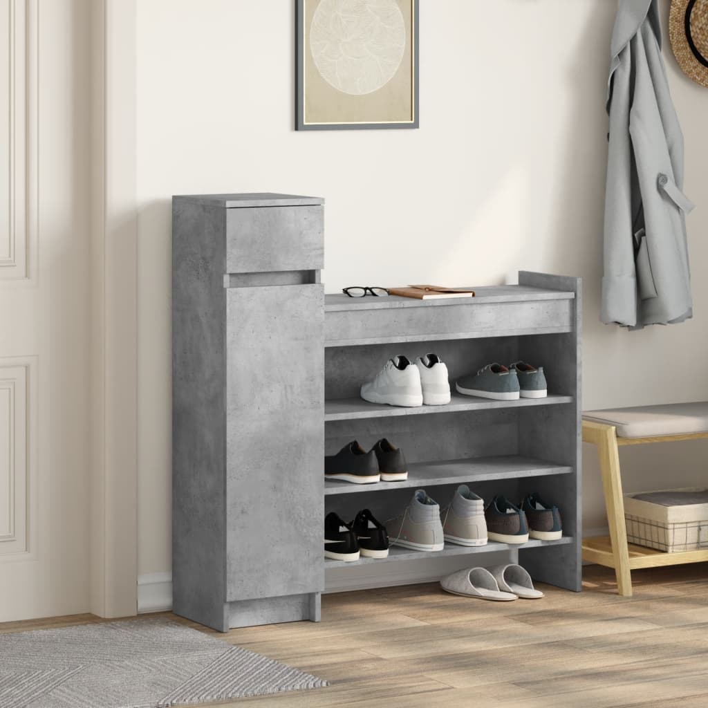 VidaXL Schuhschrank 100,5x28x100 cm Holzwerkstoff Betongrau