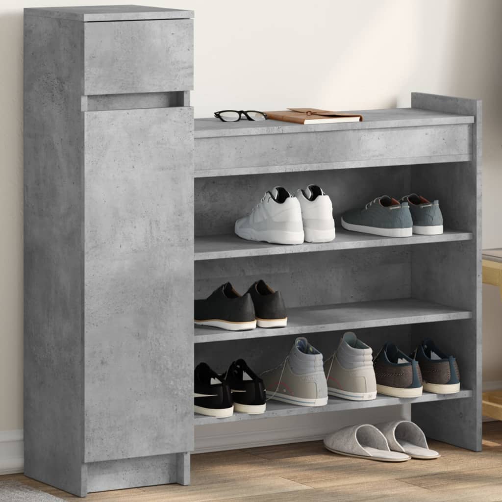 VidaXL Schuhschrank 100,5x28x100 cm Holzwerkstoff Betongrau