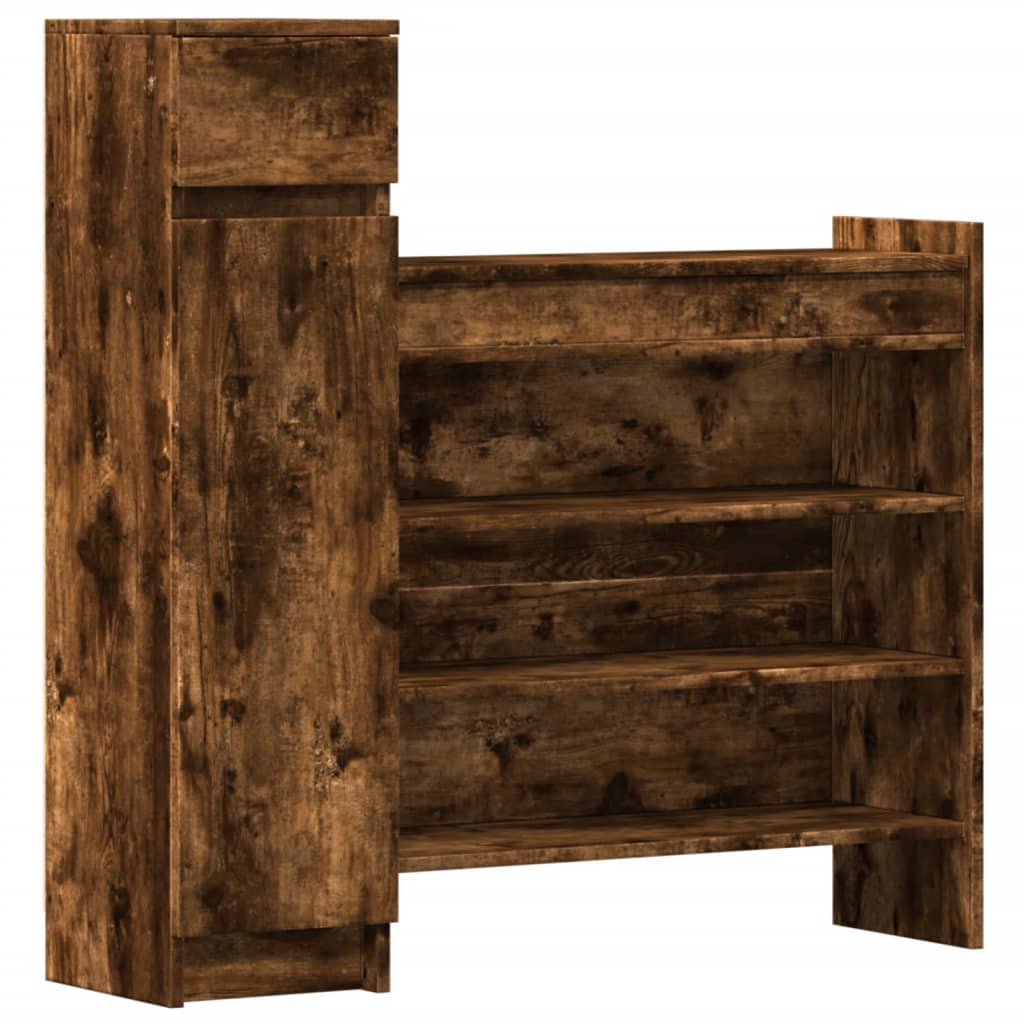 VidaXL Schuhschrank 100,5 x 28 x 100 cm, Holzwerkstoff, geräucherte Eiche