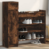 VidaXL Schuhschrank 100,5 x 28 x 100 cm, Holzwerkstoff, geräucherte Eiche