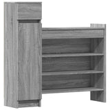 Vidaxl schoenenkast 100,5x28x100 cm bewerkt hout grijs sonoma eiken
