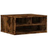 Boîte de l'imprimante Vidaxl 49x40x22.5 cm en bois de chêne fumé en bois coloré