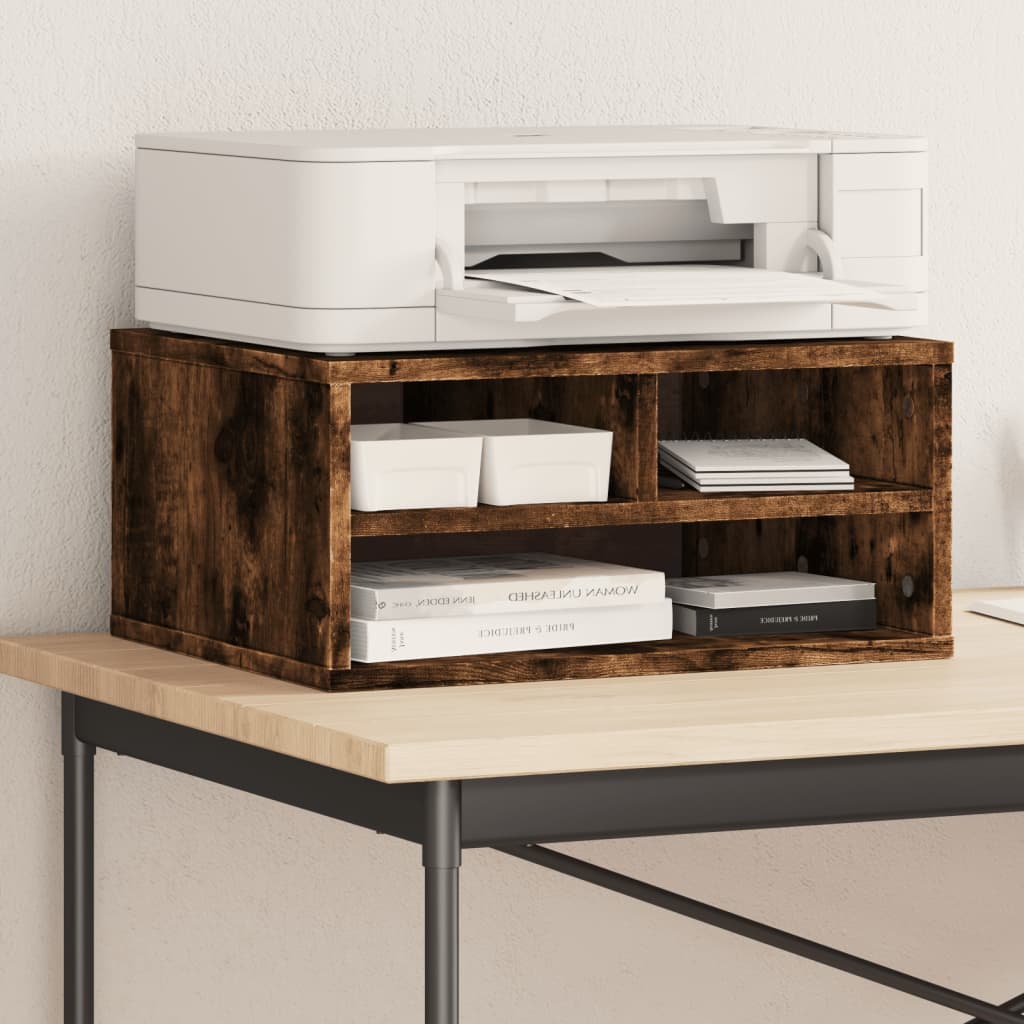 VidaXL Druckerschrank 49x40x22,5 cm verarbeitetes Holz, geräucherte Eiche