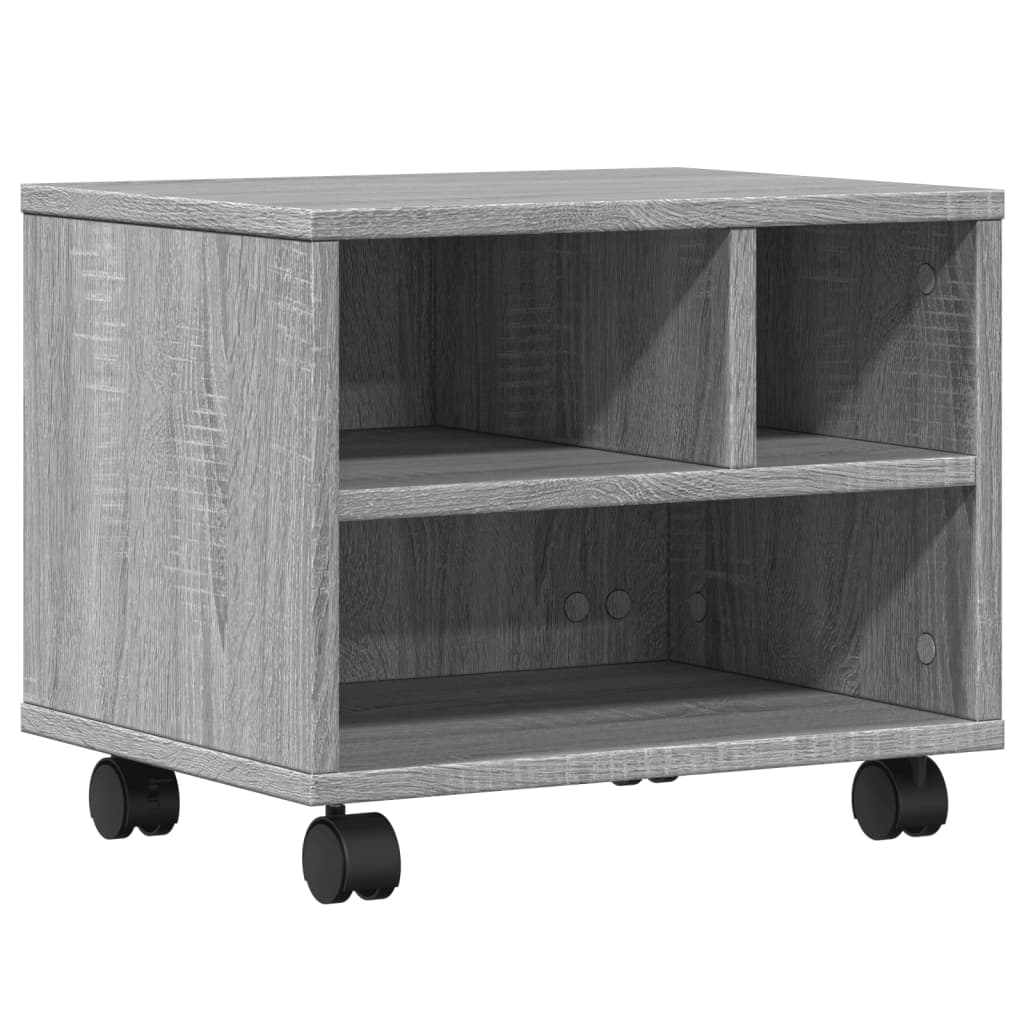 VidaXL-Druckerschrank mit Rollen 41 x 32 x 34,5 cm, Farbe Sonoma-Eiche grau