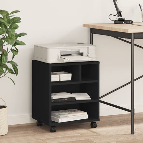 VidaXL Druckerschrank mit Rollen 41x32x48 cm schwarz