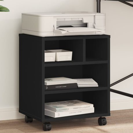 VidaXL Druckerschrank mit Rollen 41x32x48 cm schwarz