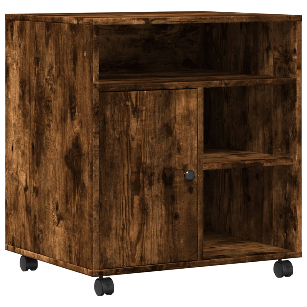 VidaXL Druckerschrank mit Rollen 60x50x67 cm geräucherte Eiche
