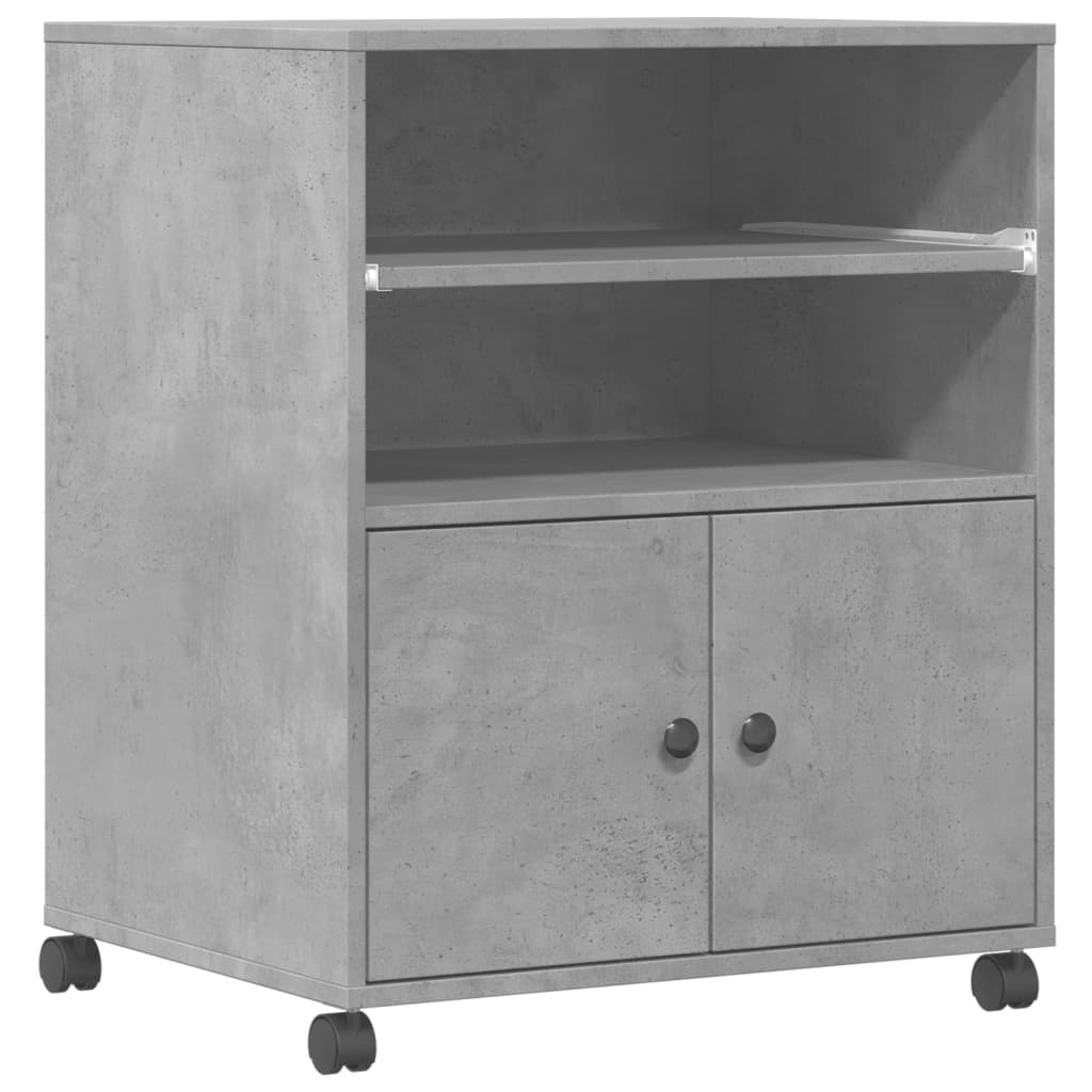 VidaXL Druckerschrank mit Rollen 60x48x74 cm betongrau