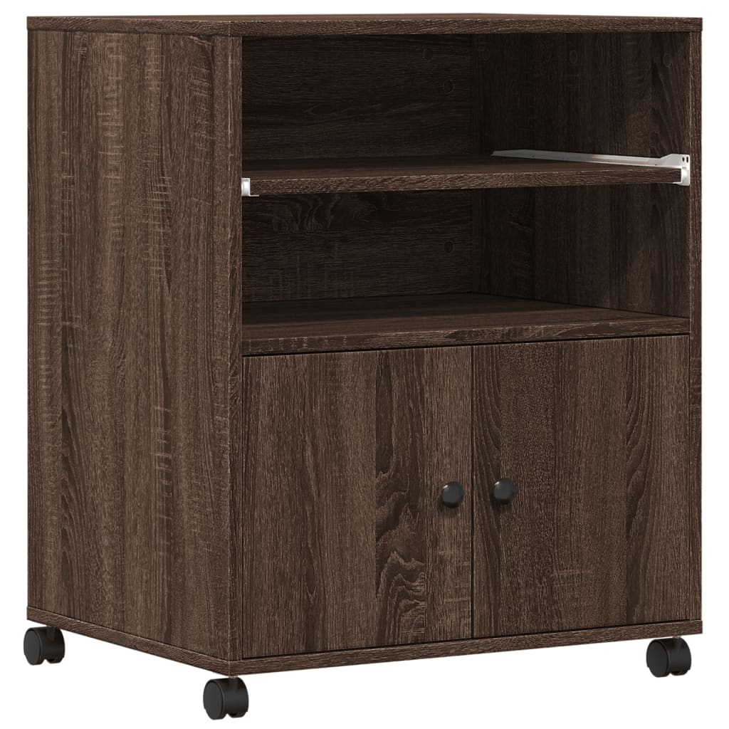 VidaXL Druckerschrank mit Rollen 60x48x74 cm braune Eiche