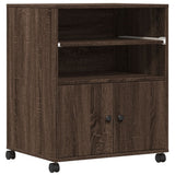 VidaXL Druckerschrank mit Rollen 60x48x74 cm braune Eiche
