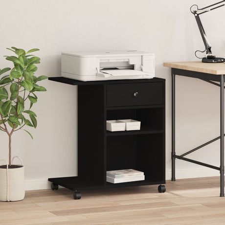 VidaXL Druckerschrank mit Rollen 60x40x68,5 cm schwarz
