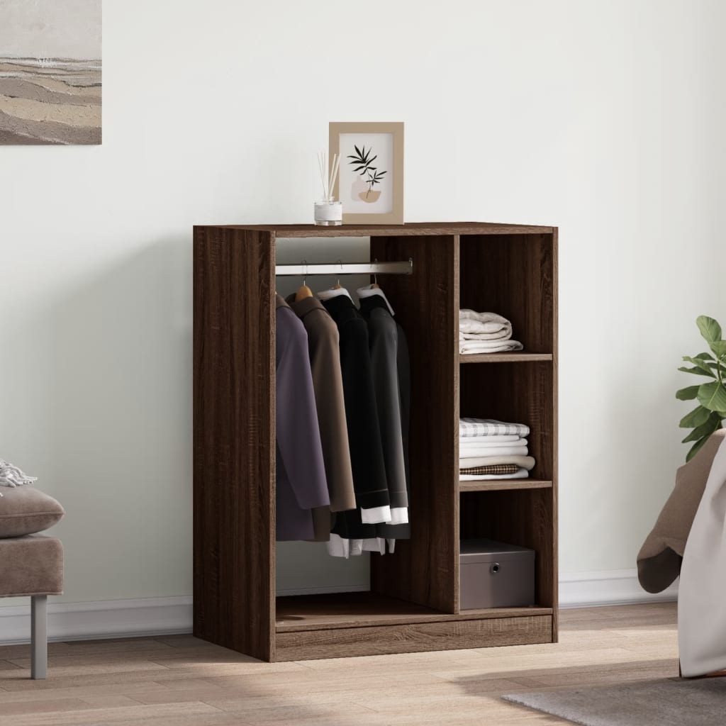 Vidaxl Garderobe 77x48x102 cm Praktiseret træbrun eg farvet