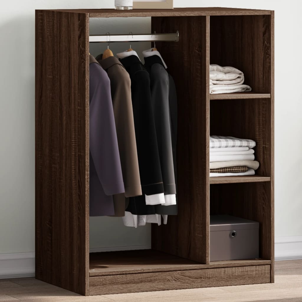 Vidaxl Garderobe 77x48x102 cm Praktiseret træbrun eg farvet