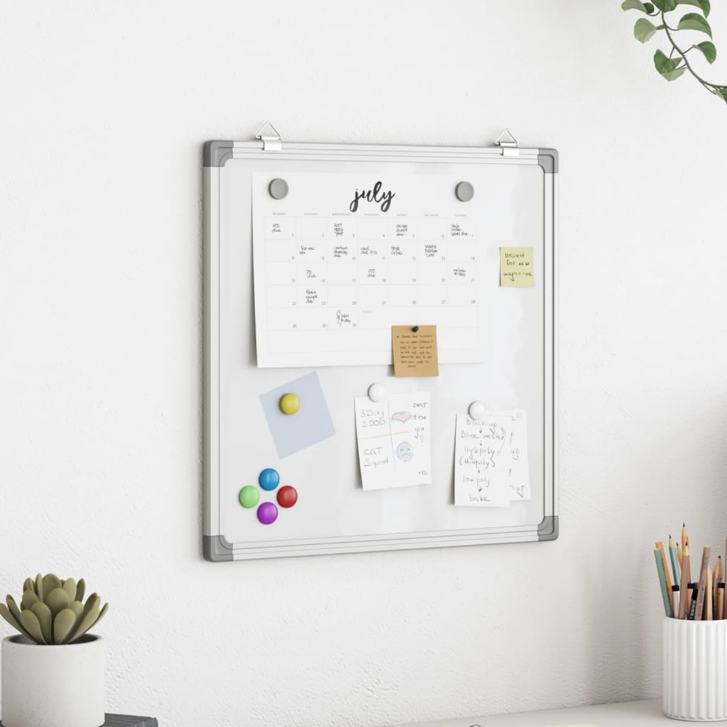 Vidaxx Whiteboard magnetisch 60x60x1,7 cm Aluminium