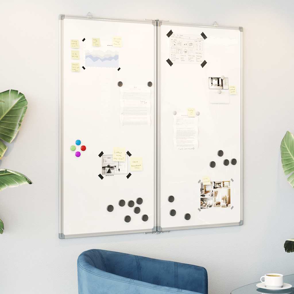 Vidaxx magnetisches faltbares Whiteboard 80x80x1,7 cm Aluminium