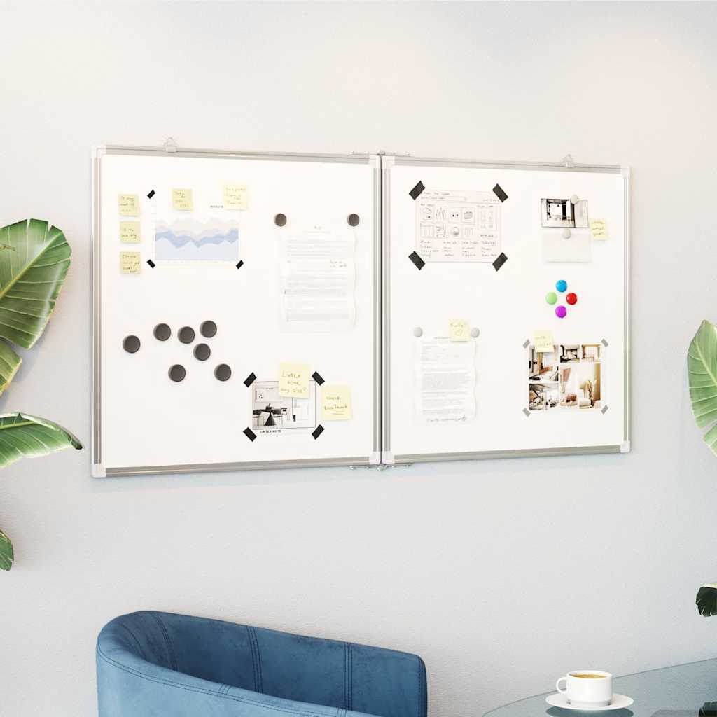 Vidaxx magnetisches faltbares Whiteboard 120x60x1,7 cm Aluminium