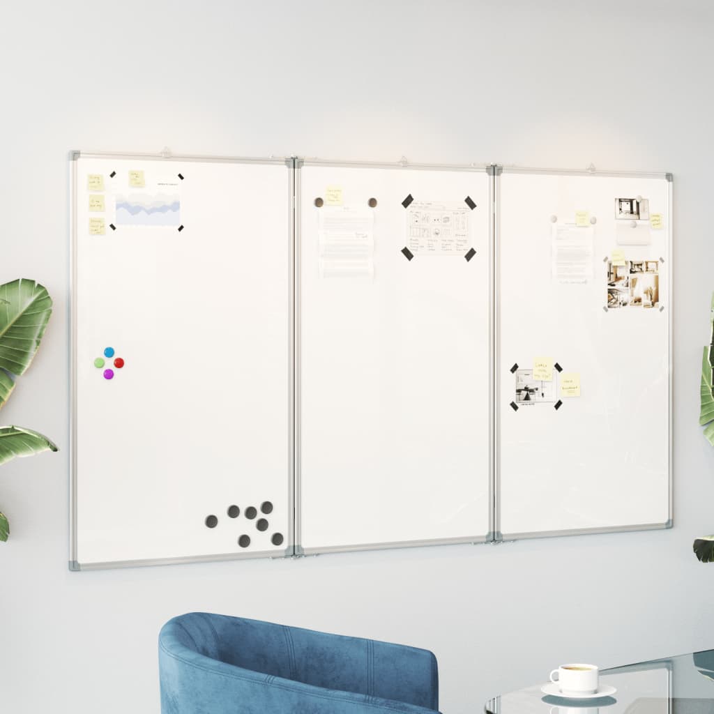 Vidaxl whiteboard magnetiskt vikbar 180x80x1,7 cm aluminium